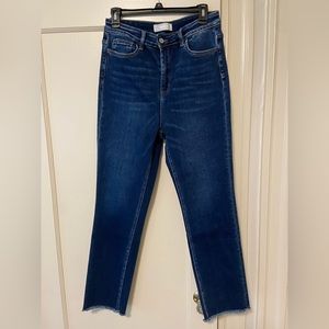 Vervet DARK WASH STRETCH HIGH RISE RAW HEM DENIM JEANS SZ 29 - EUC